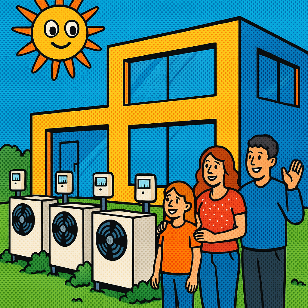 Wärmepumpeninstallation in einem modernen Gebäude