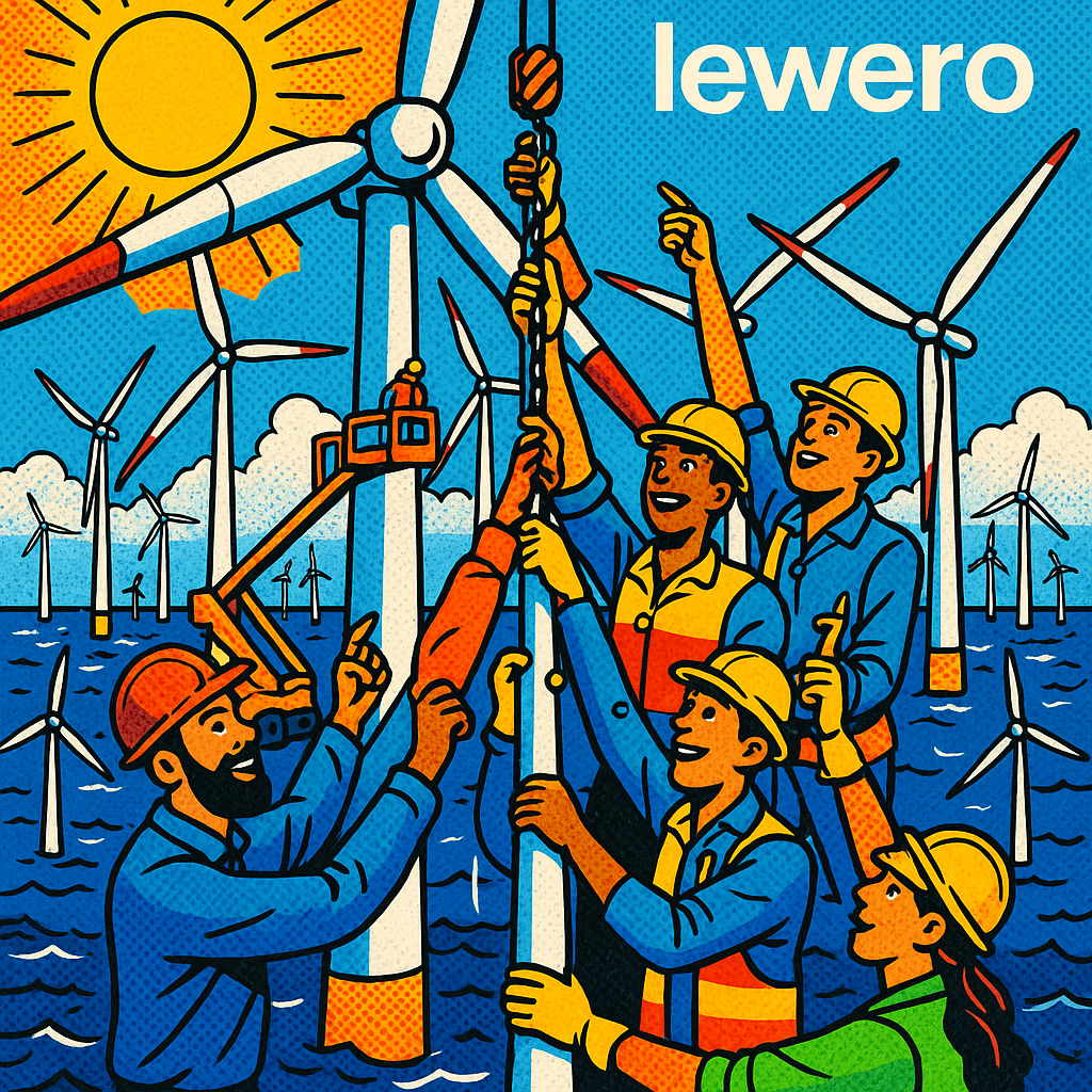 Mitarbeiter diskutiert Wartung einer Offshore-Windanlage