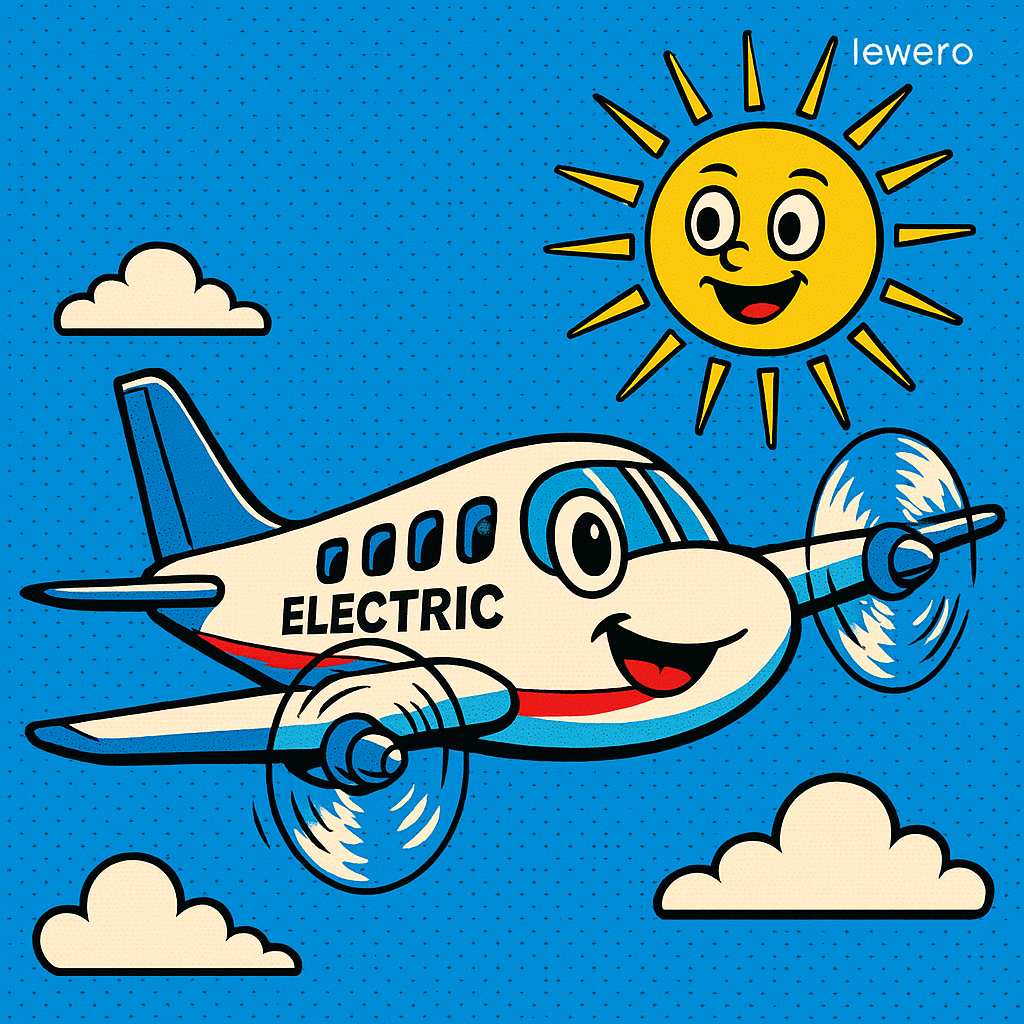 Hybrid-elektrisches Regionalflugzeug ES-30 und Ladeinfrastruktur am Flughafen